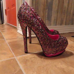 Quipid Glitter HIgh Heel Pumps